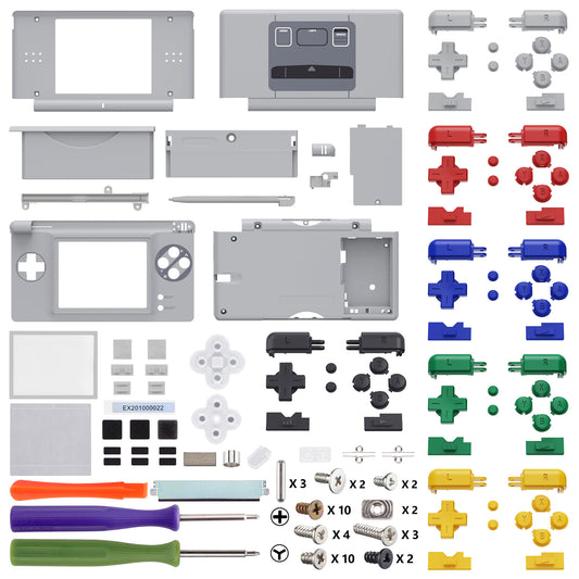eXtremeRate Replacement Full Housing Shell & Buttons with Screen Lens for Nintendo DS Lite NDSL - SFC SNES Classic EU Style