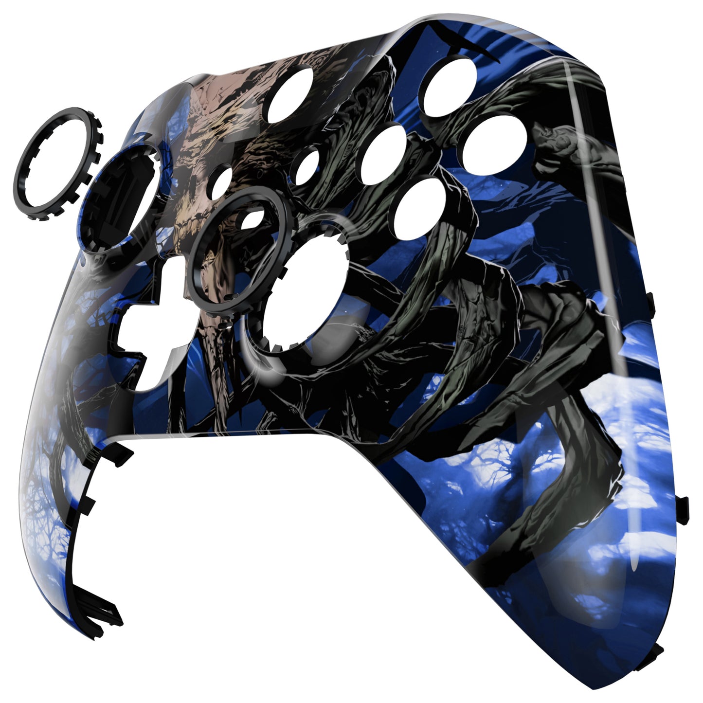 eXtremeRate Replacement Front Housing Shell Case with Accent Rings for Xbox One Elite Series 2 & Elite 2 Core Controller (Model 1797) - Glow in Dark - The Awakening of the Earth Lord