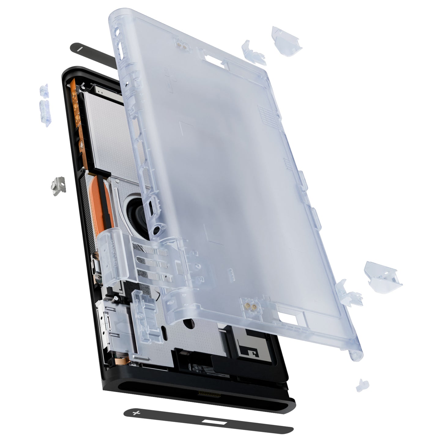 eXtremeRate Replacement DIY Rear Back Plate for Nintendo Switch 2 Handheld Console  (Without Kickstand) - Clear Glacier Blue