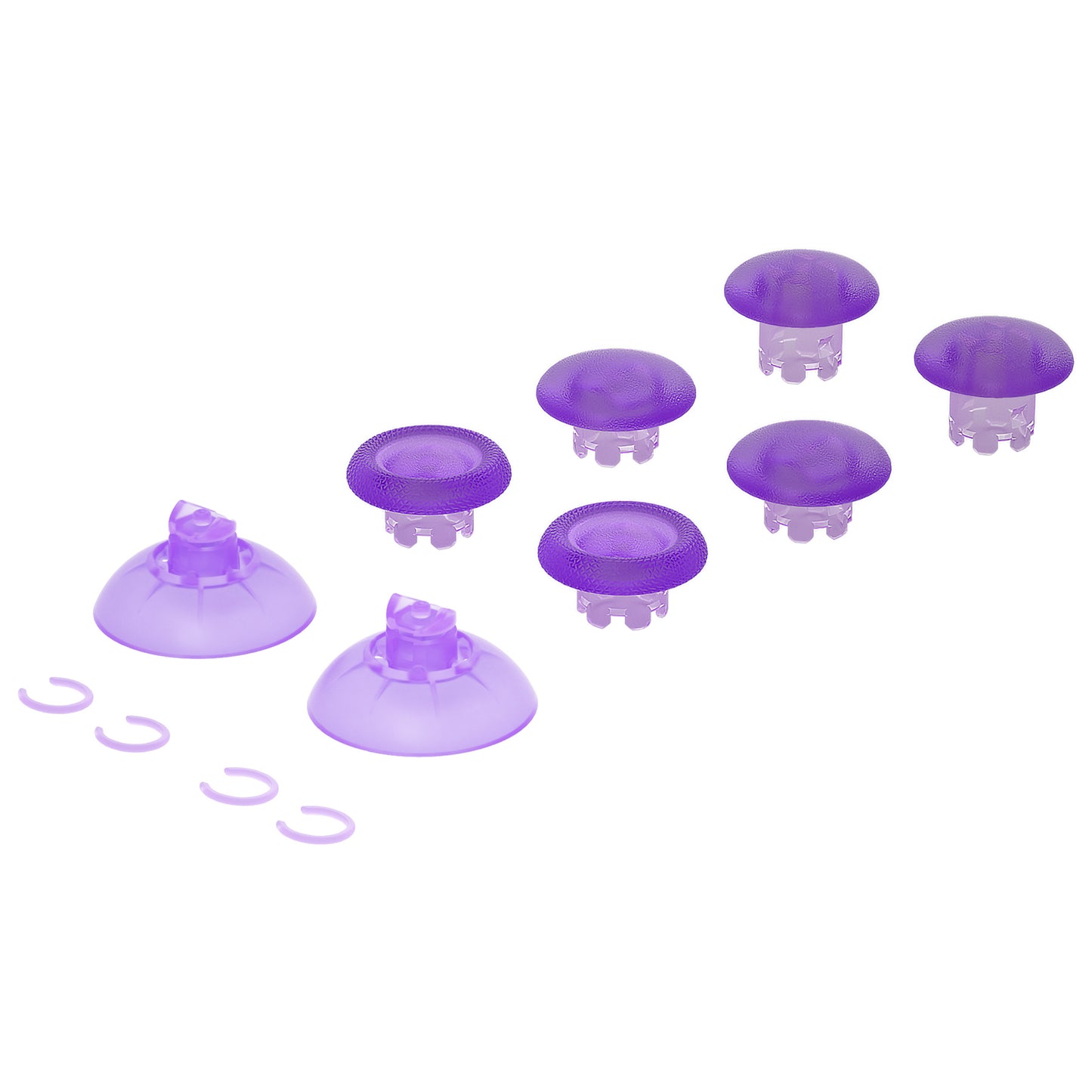 eXtremeRate EDGE Sticks Replacement Interchangeable Thumbsticks for PS5 & PS4 All Model Controllers - Clear Atomic Purple