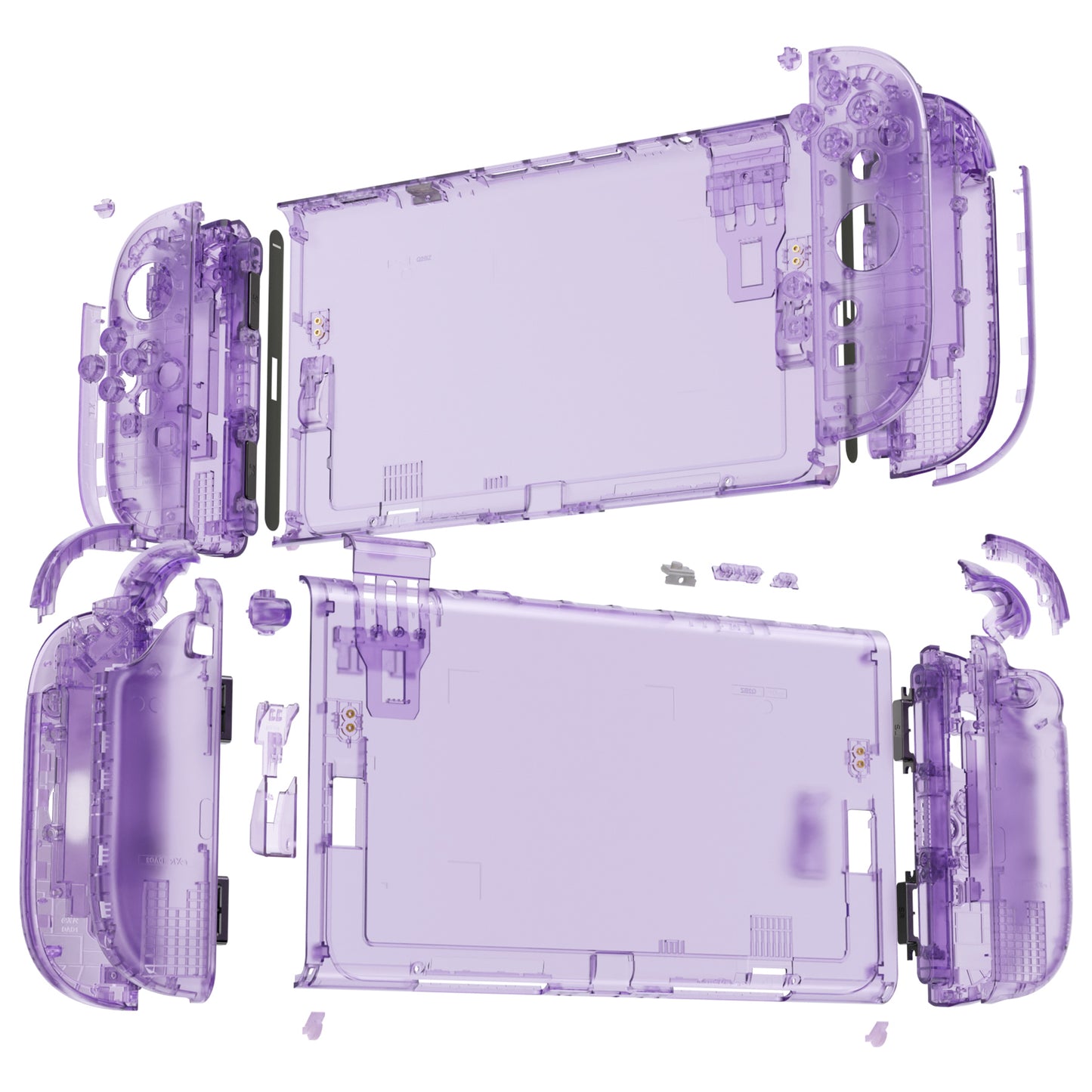 eXtremeRate DIY Replacement Full Set Shells with Buttons for Nintendo Switch 2 - Deluxe Version - Clear Atomic Purple