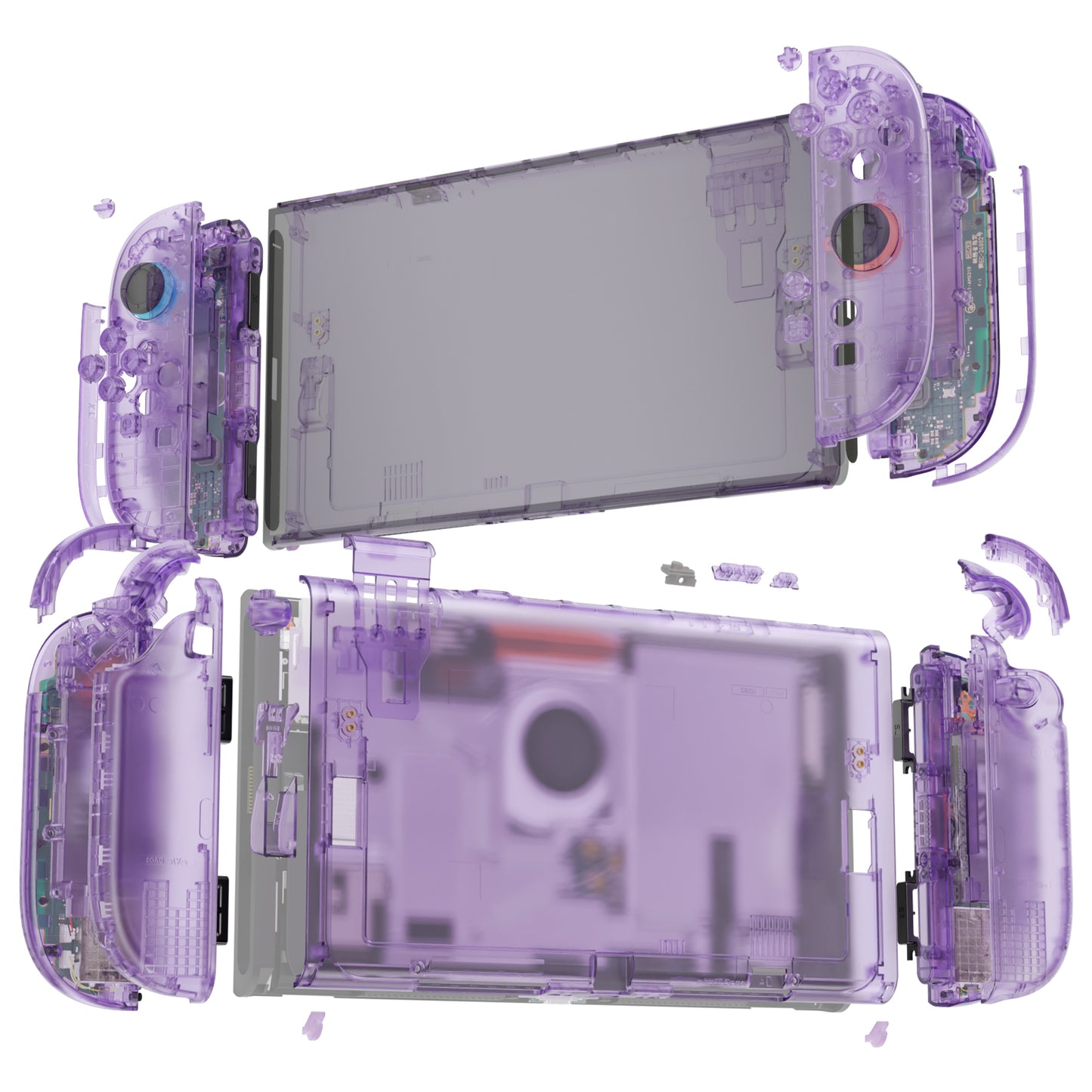 eXtremeRate DIY Replacement Full Set Shells with Buttons for Nintendo Switch 2 - Deluxe Version - Clear Atomic Purple