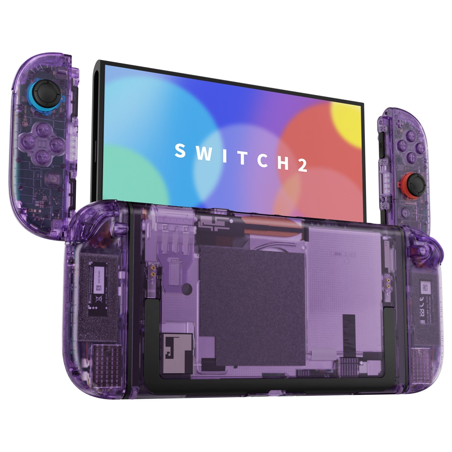 eXtremeRate DIY Replacement Full Set Shells with Buttons for Nintendo Switch 2 - Deluxe Version - Clear Atomic Purple eXtremeRate