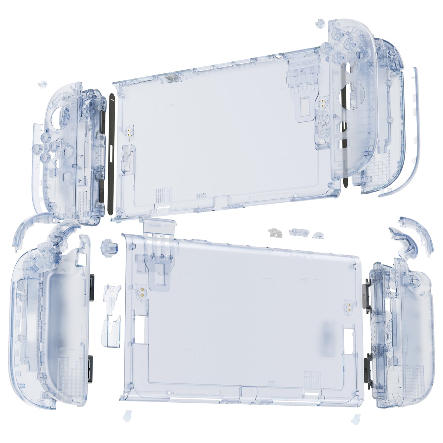 eXtremeRate DIY Replacement Full Set Shells with Buttons for Nintendo Switch 2 - Deluxe Version - Clear Glacier Blue