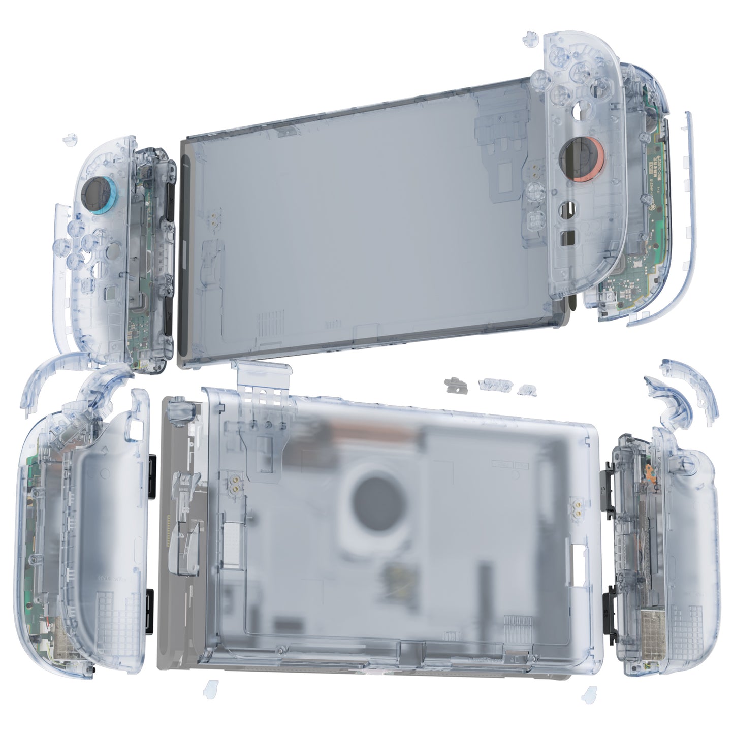 eXtremeRate DIY Replacement Full Set Shells with Buttons for Nintendo Switch 2 - Deluxe Version - Clear Glacier Blue