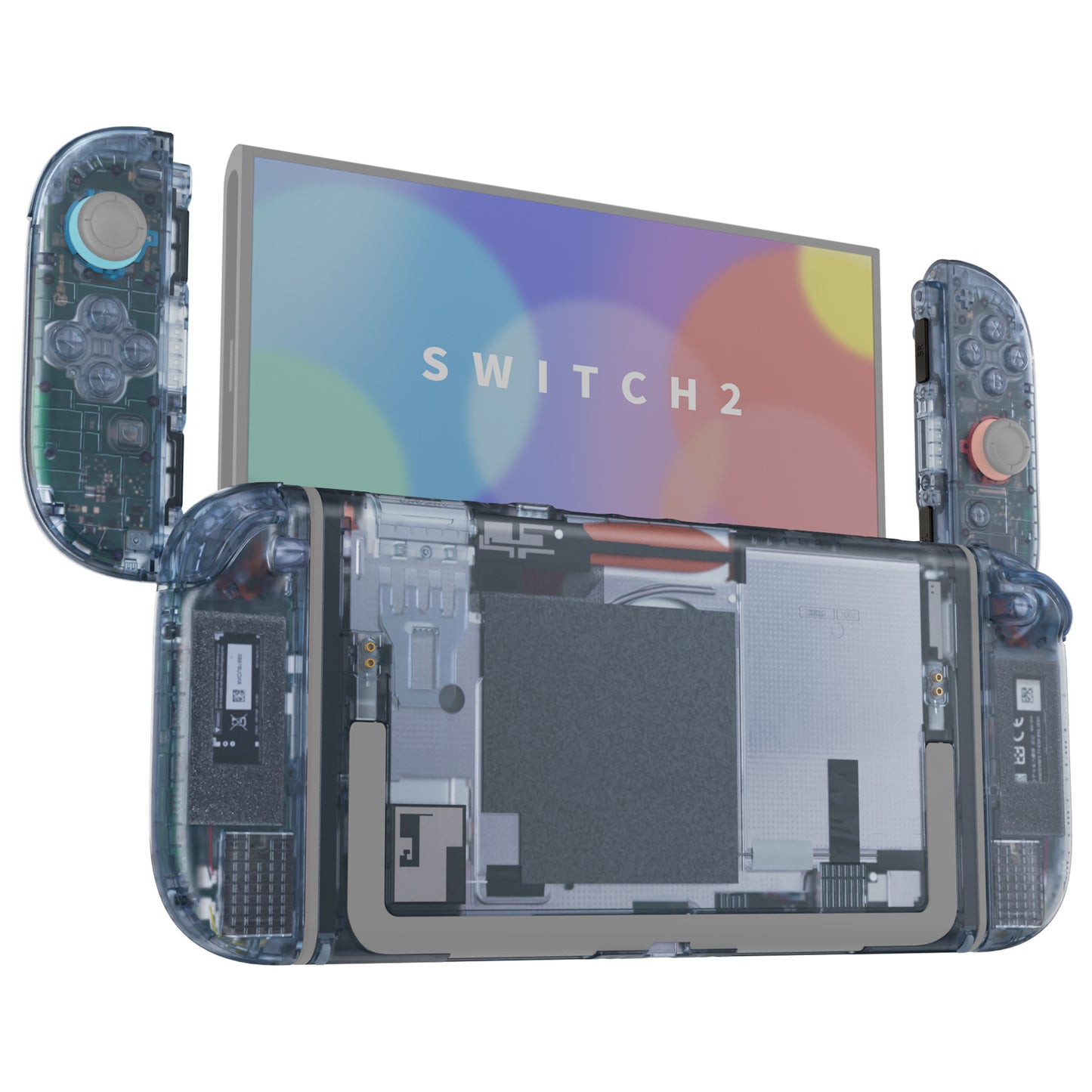 eXtremeRate DIY Replacement Full Set Shells with Buttons for Nintendo Switch 2 - Deluxe Version - Clear Glacier Blue