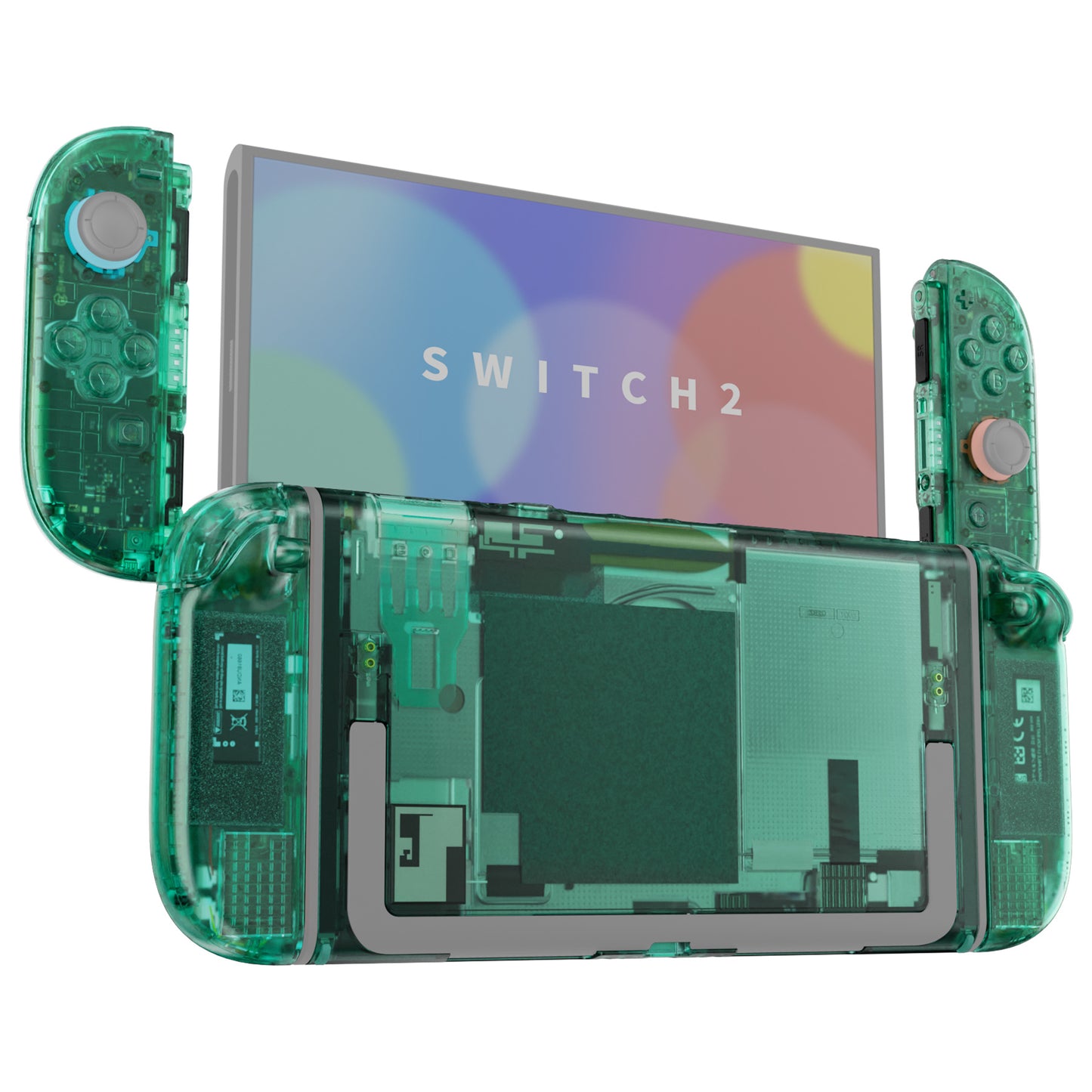 eXtremeRate DIY Replacement Full Set Shells with Buttons for Nintendo Switch 2 - Deluxe Version - Emerald Green