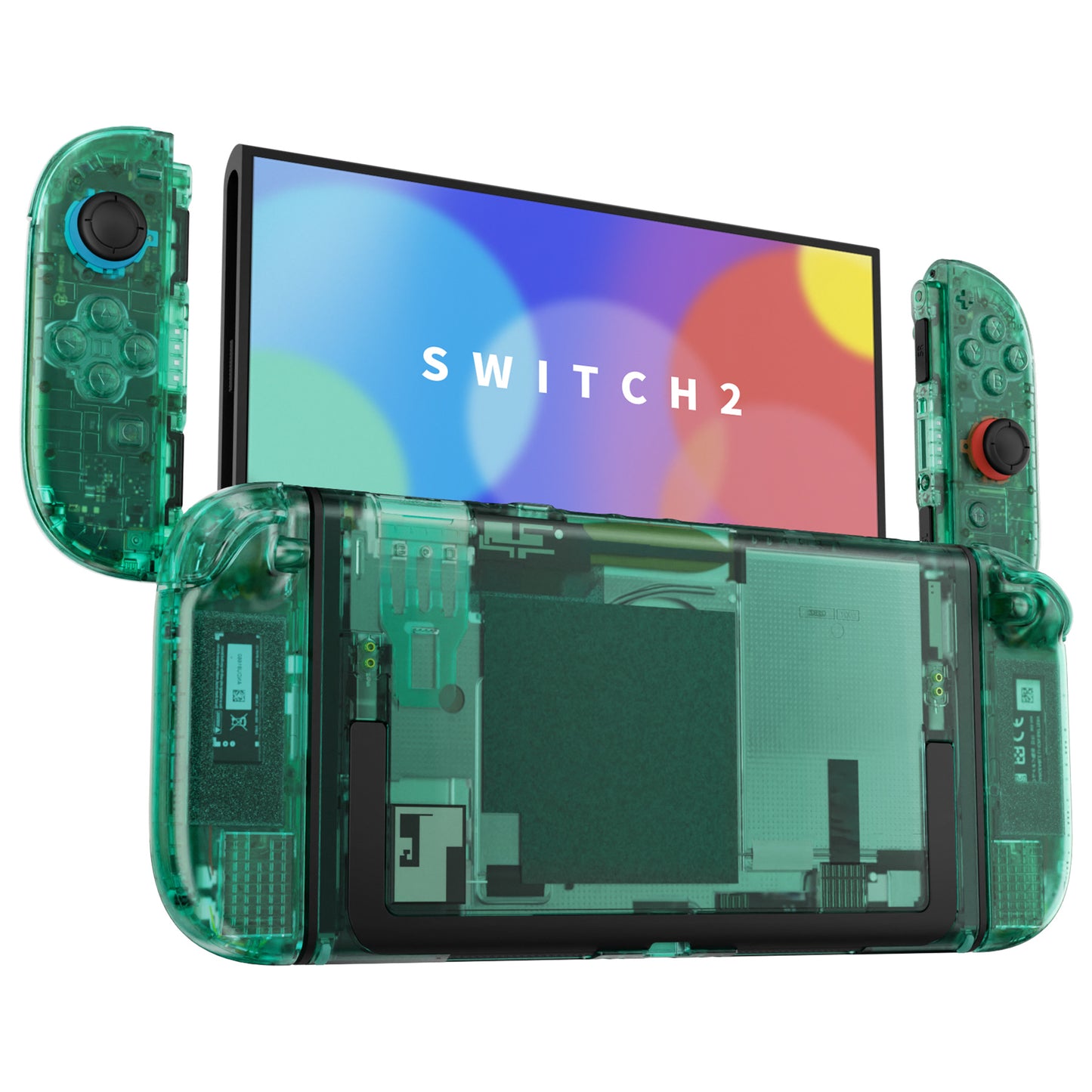 eXtremeRate DIY Replacement Full Set Shells with Buttons for Nintendo Switch 2 - Deluxe Version - Emerald Green