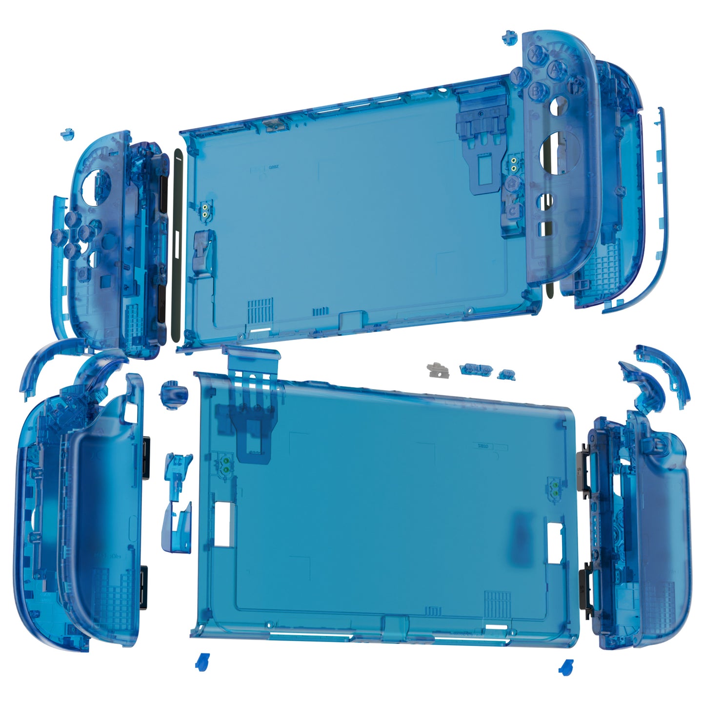 eXtremeRate DIY Replacement Full Set Shells with Buttons for Nintendo Switch 2 - Deluxe Version - Clear Blue