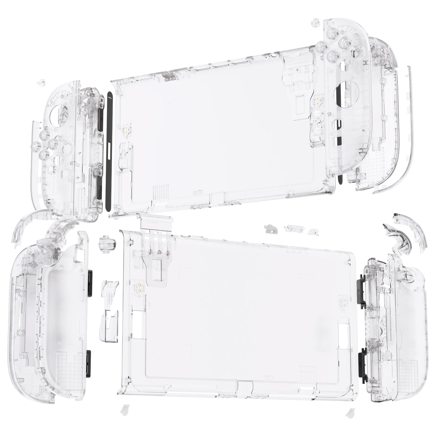 eXtremeRate DIY Replacement Full Set Shells with Buttons for Nintendo Switch 2 - Deluxe Version - Clear