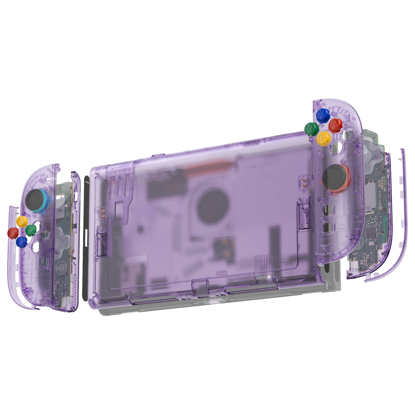 eXtremeRate DIY Replacement Full Set Shells with Buttons for Nintendo Switch 2 - Essence Version - Clear Atomic Purple