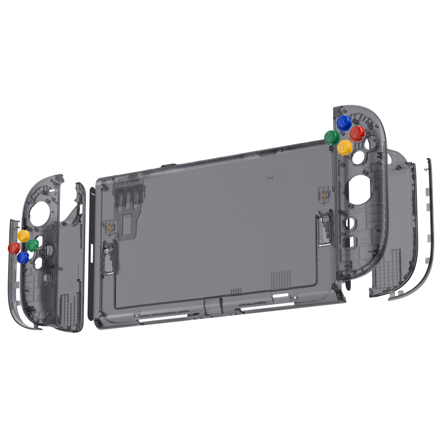eXtremeRate DIY Replacement Full Set Shells with Buttons for Nintendo Switch 2 - Essence Version - Clear Slate Black