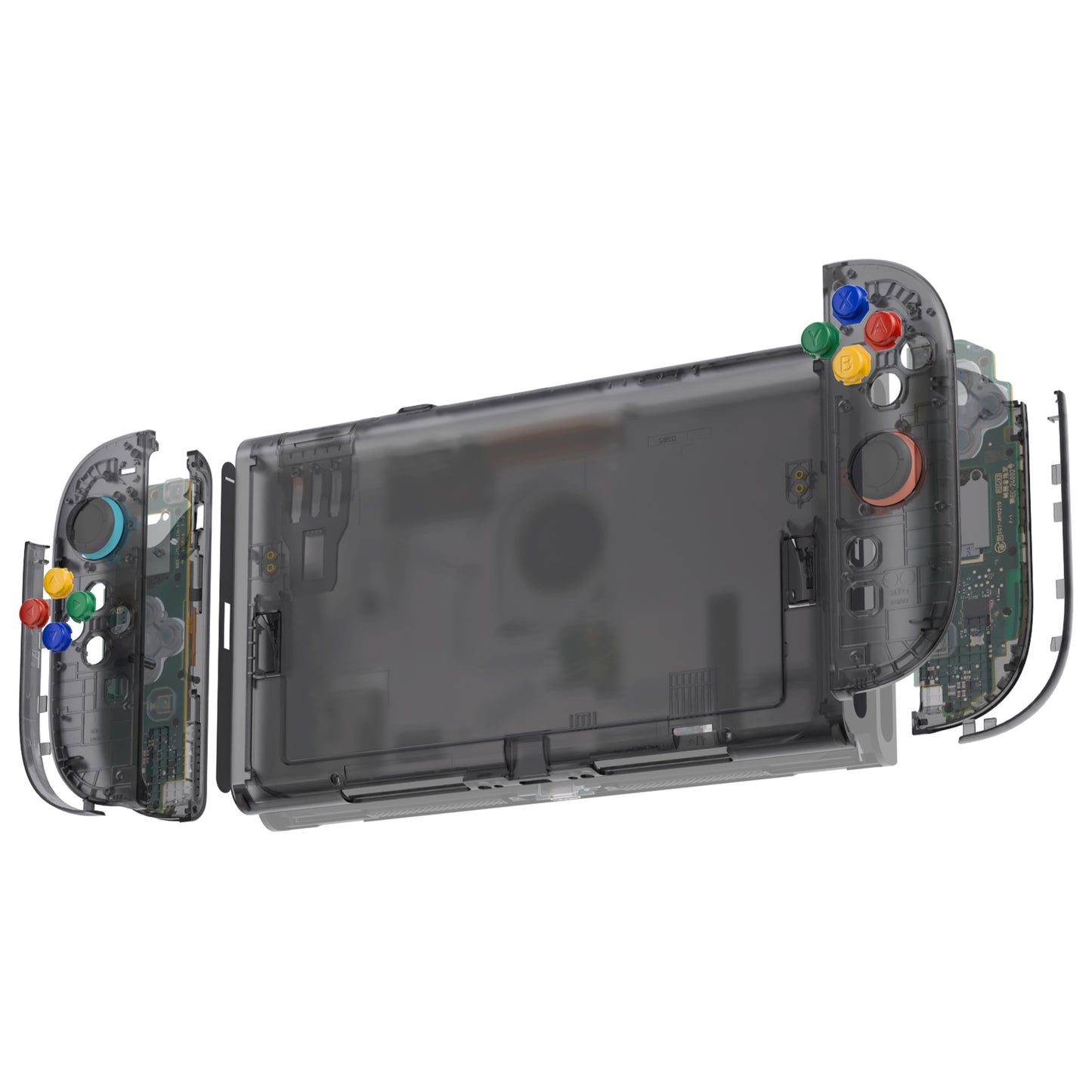 eXtremeRate DIY Replacement Full Set Shells with Buttons for Nintendo Switch 2 - Essence Version - Clear Slate Black