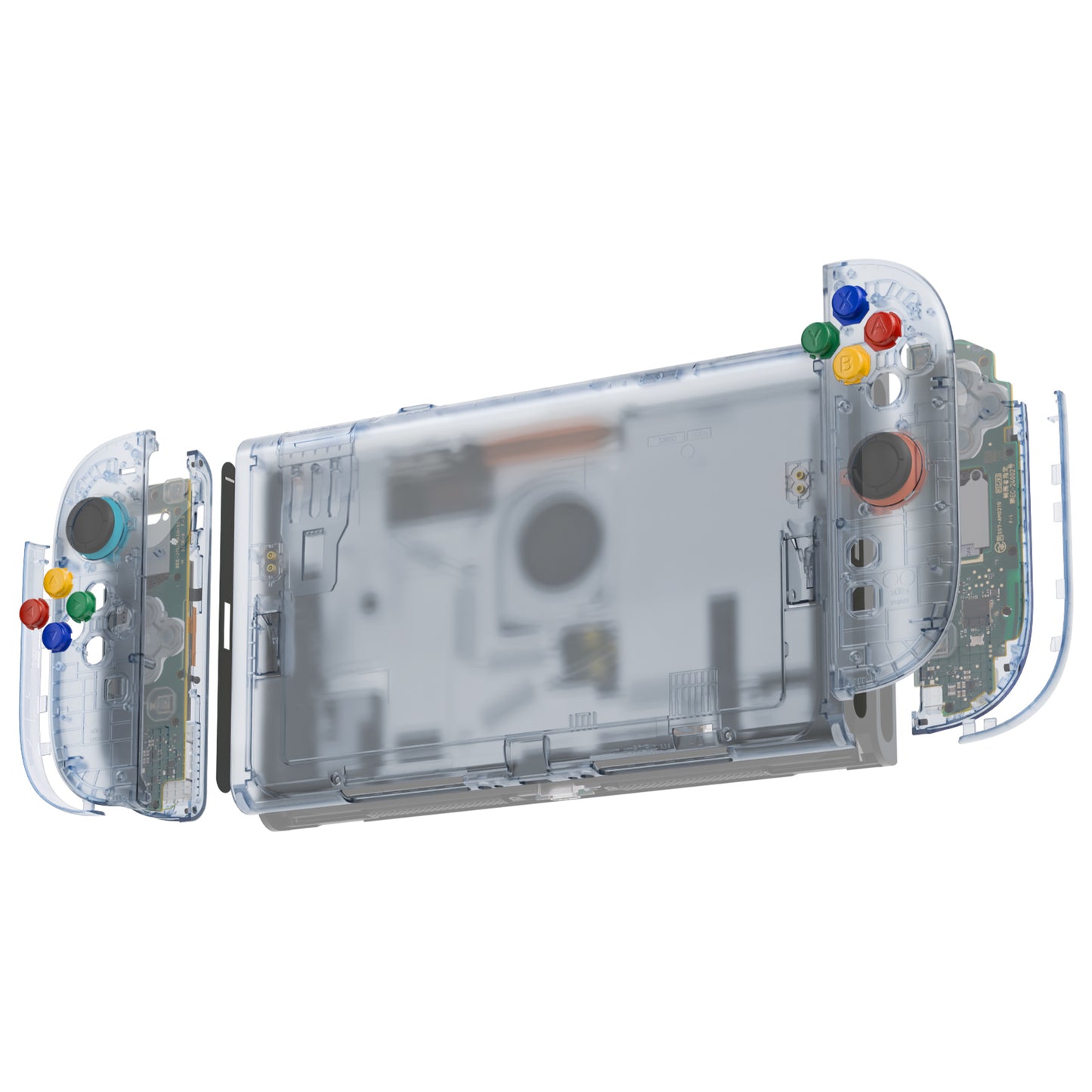 eXtremeRate DIY Replacement Full Set Shells with Buttons for Nintendo Switch 2 - Essence Version - Clear Glacier Blue