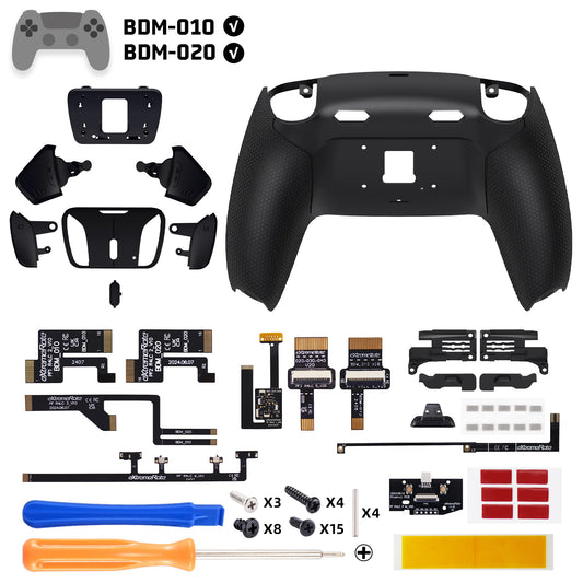 eXtremeRate RISE4 Plus MAX Back Paddles Kit with Clicky Trigger Stops & Rubberized Grip for PS5 Controller BDM-010/020 - Black