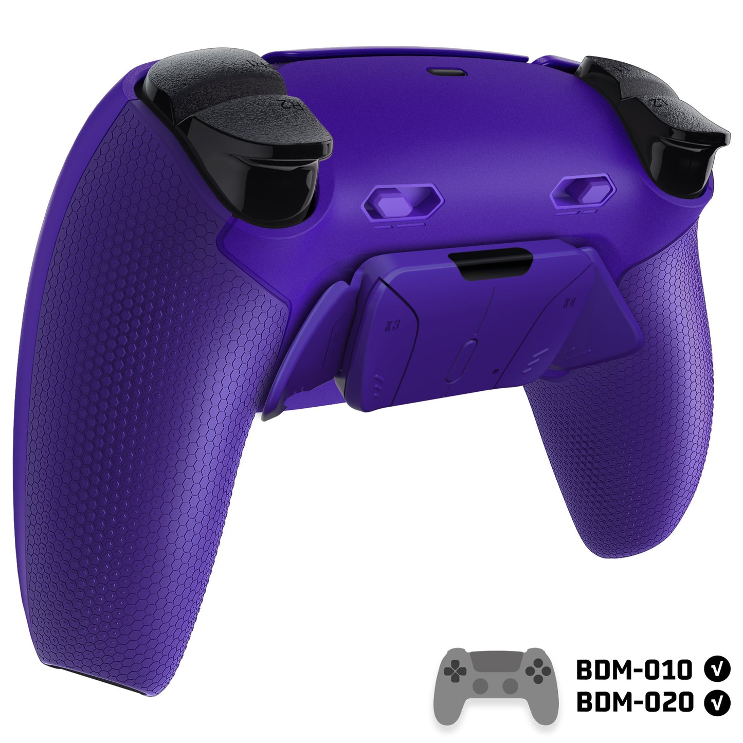 eXtremeRate RISE4 Plus MAX Back Paddles Kit with Clicky Trigger Stops & Rubberized Grip for PS5 Controller BDM-010/020 - Galactic Purple