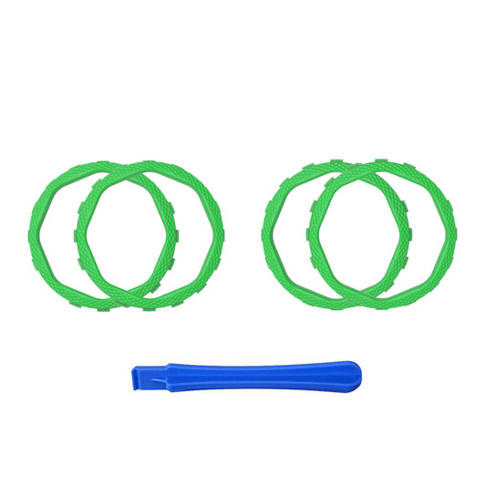 eXtremeRate Redesigned Octagonal Gated Sticks Accent Rings for eXtremeRate Luna Shell for PS5 Controller, Replacement Accessory for eXtremeRate Ghost Shell for PS4 Controller - Not for Standard Faceplate - Green