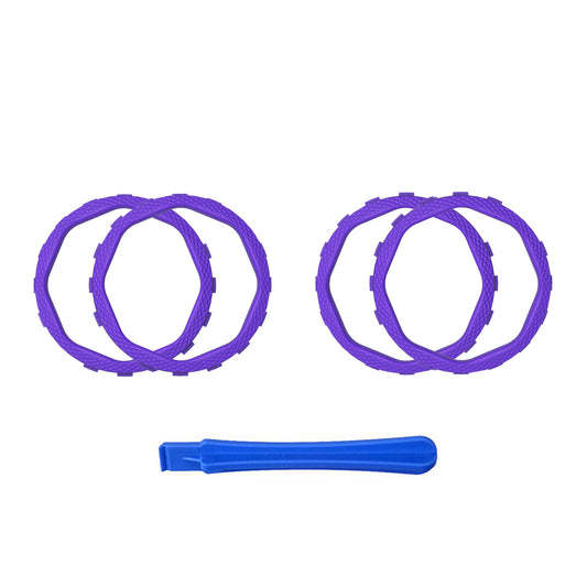 eXtremeRate Redesigned Octagonal Gated Sticks Accent Rings for eXtremeRate Luna Shell for PS5 Controller, Replacement Accessory for eXtremeRate Ghost Shell for PS4 Controller - Not for Standard Faceplate - Purple