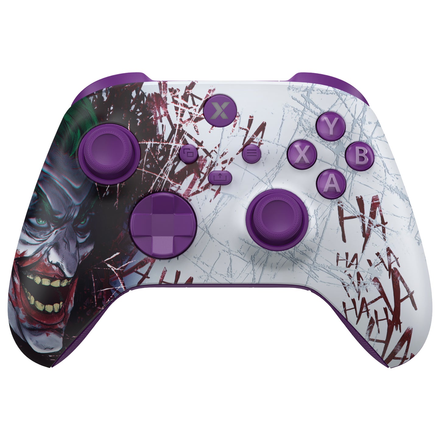 eXtremeRate ASR Version Performance Rubberized Full Set Shell Buttons with Redesigned Grip Diamond Texture Handles Backplate Case for Xbox Series X/S Controller & Xbox Core Controller - Clown HAHAHA