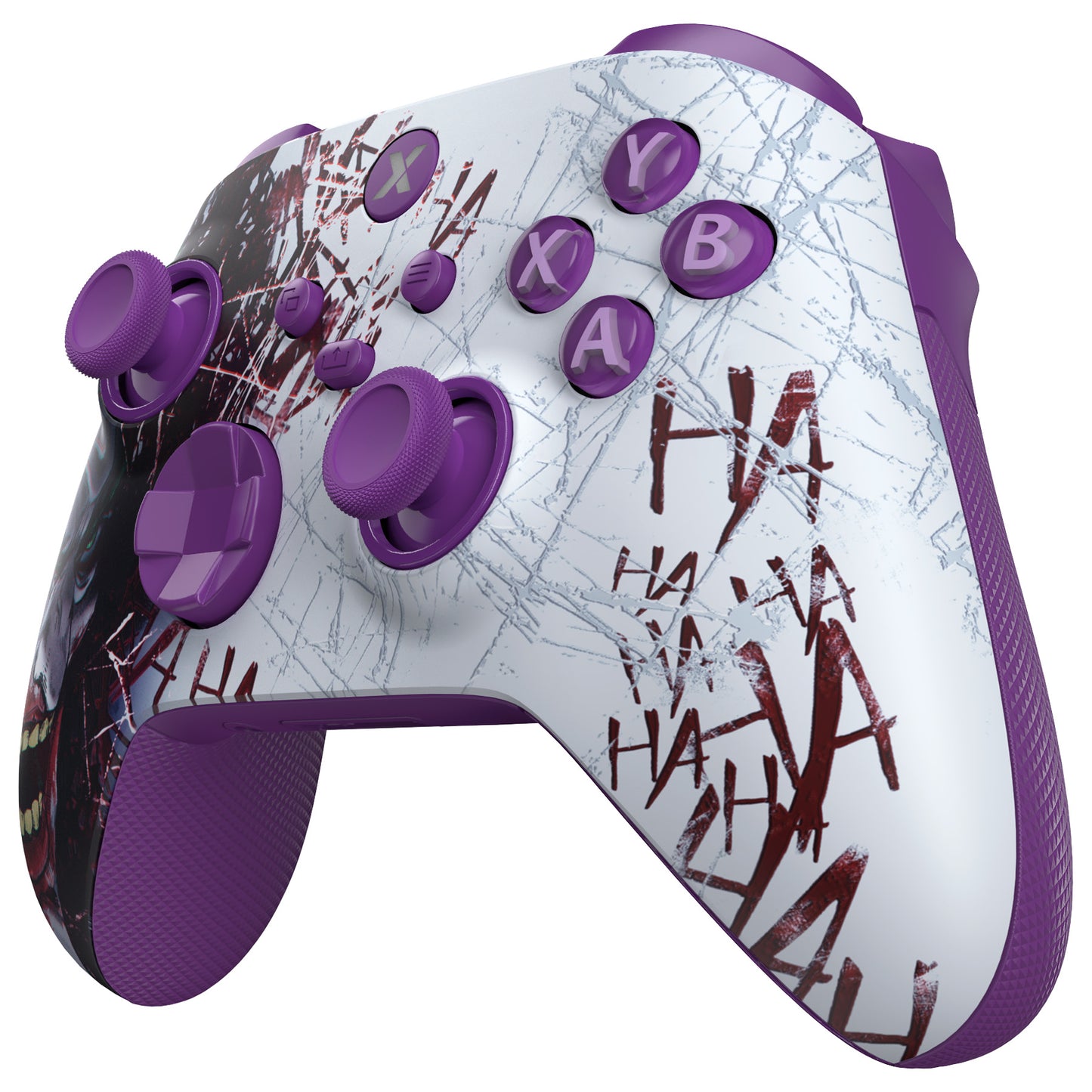 eXtremeRate ASR Version Performance Rubberized Full Set Shell Buttons with Redesigned Grip Diamond Texture Handles Backplate Case for Xbox Series X/S Controller & Xbox Core Controller - Clown HAHAHA