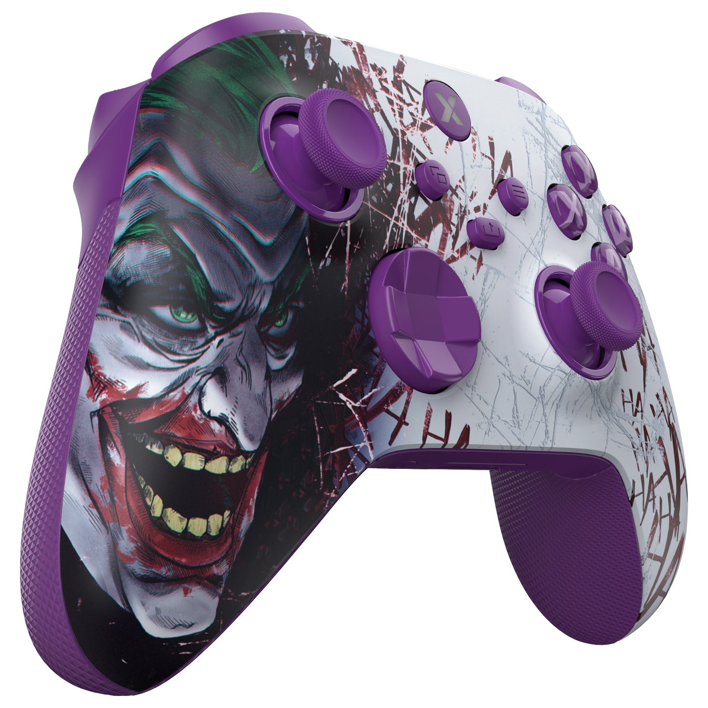 eXtremeRate ASR Version Performance Rubberized Full Set Shell Buttons with Redesigned Grip Diamond Texture Handles Backplate Case for Xbox Series X/S Controller & Xbox Core Controller - Clown HAHAHA