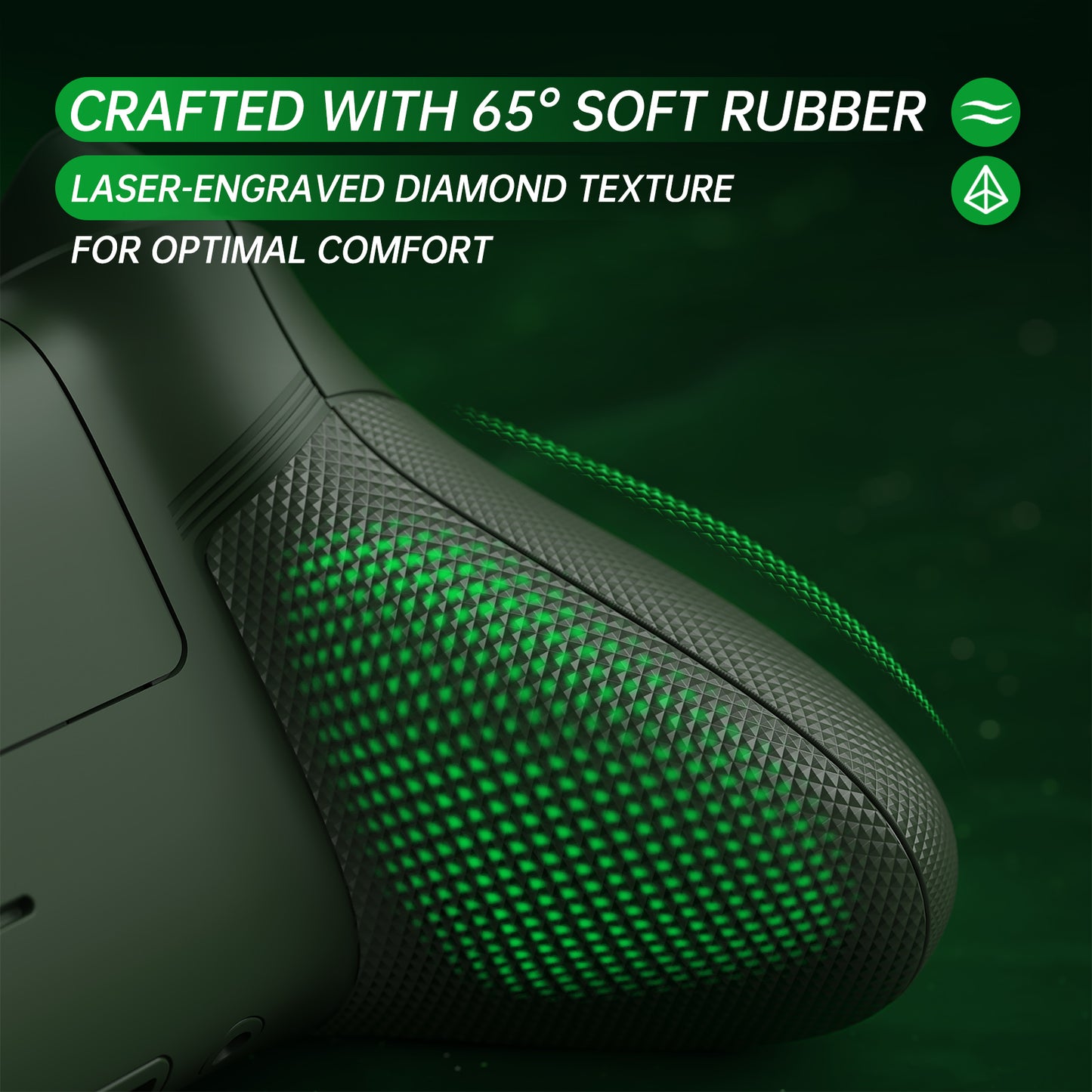 eXtremeRate ASR Version Performance Rubberized Full Set Shell Buttons with Redesigned Grip Diamond Texture Handles Backplate Case for Xbox Series X/S Controller & Xbox Core Controller - Dark Carnival