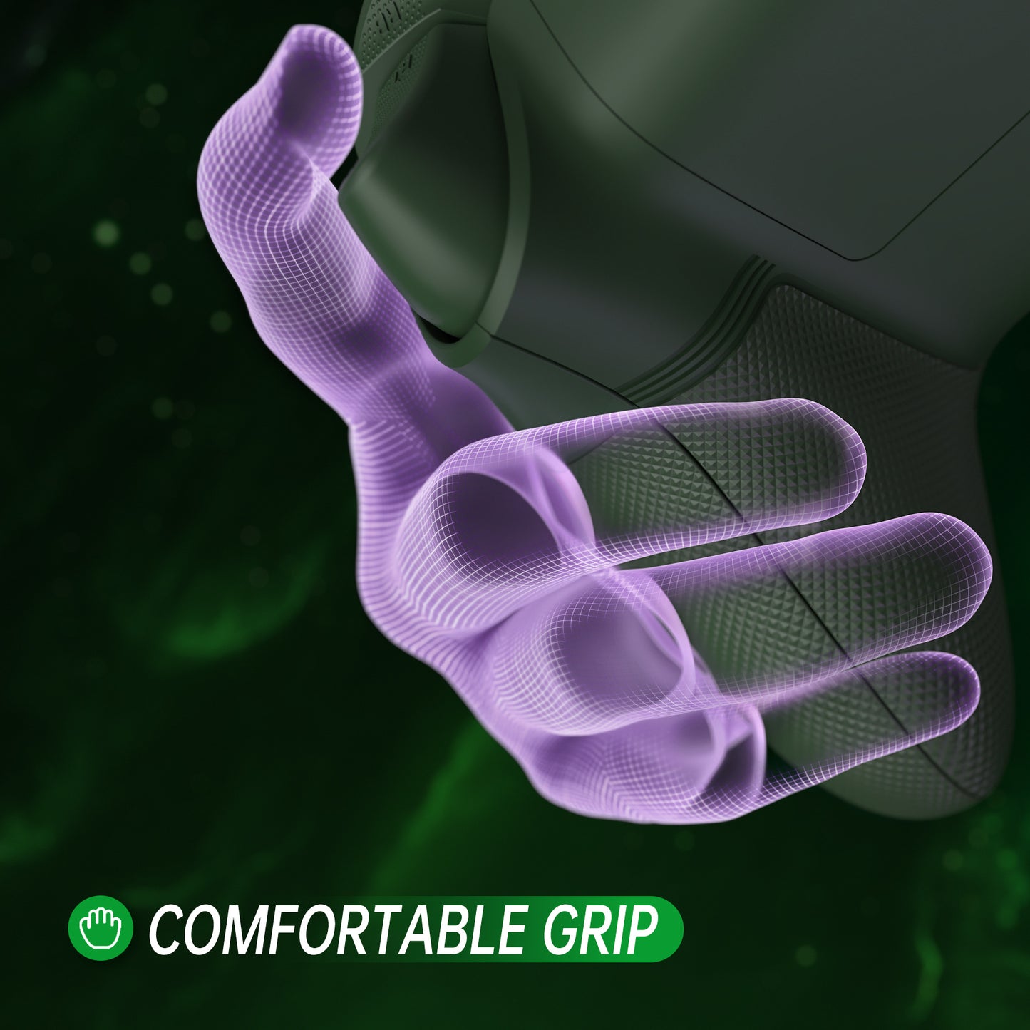 eXtremeRate ASR Version Performance Rubberized Full Set Shell Buttons with Redesigned Grip Diamond Texture Handles Backplate Case for Xbox Series X/S Controller & Xbox Core Controller - Dark Carnival