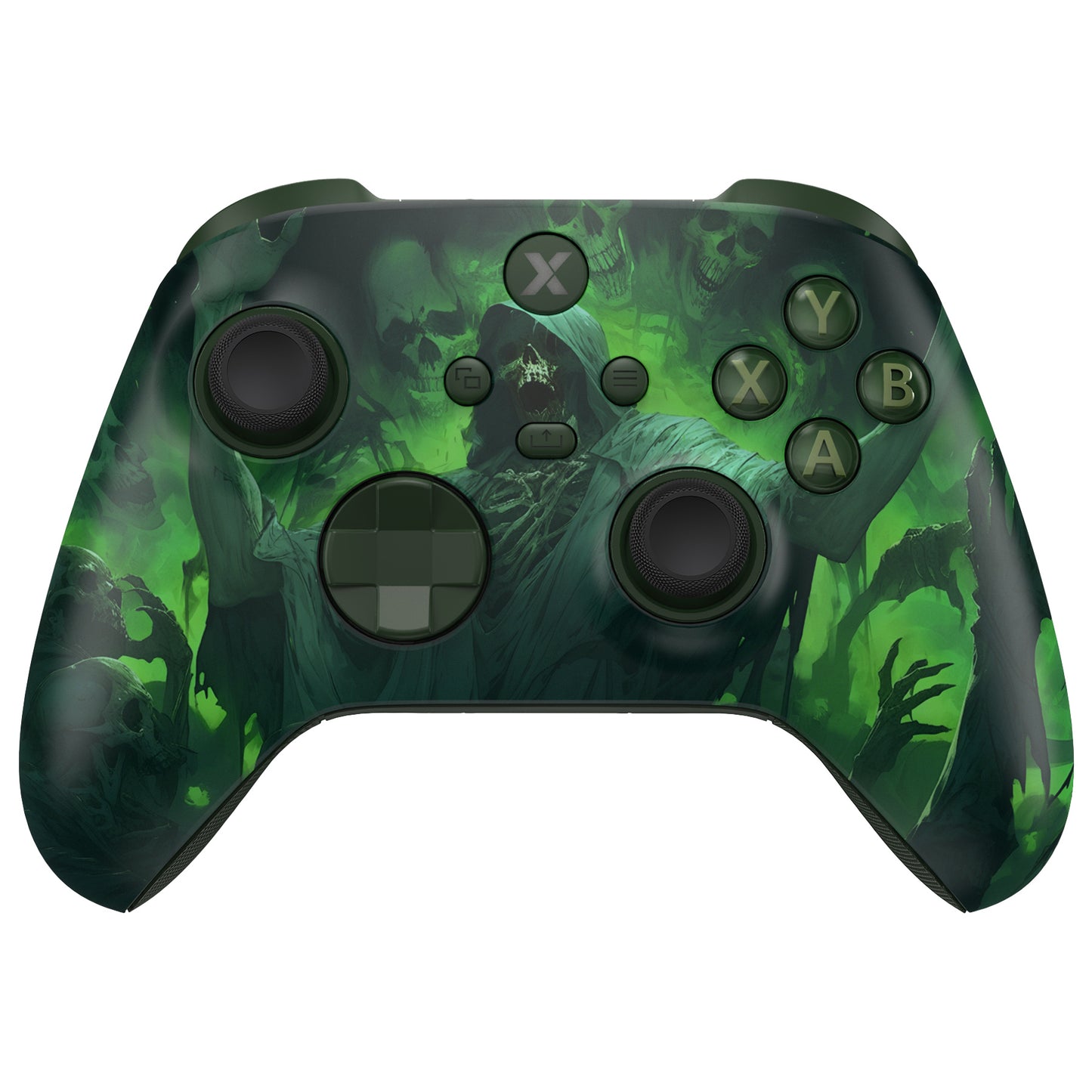 eXtremeRate ASR Version Performance Rubberized Full Set Shell Buttons with Redesigned Grip Diamond Texture Handles Backplate Case for Xbox Series X/S Controller & Xbox Core Controller - Dark Carnival