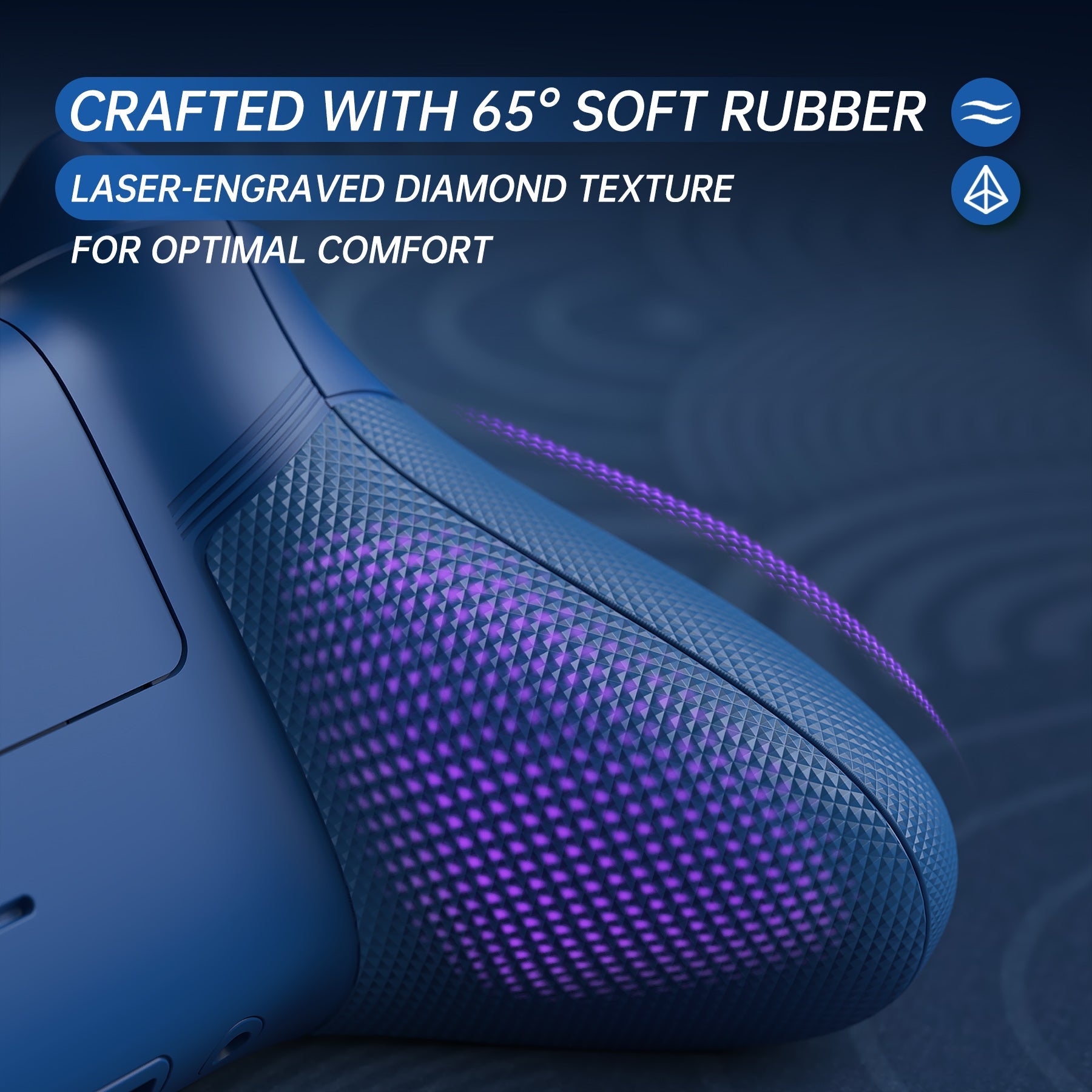 eXtremeRate ASR Version Performance Rubberized Full Set Shell Buttons with Redesigned Grip Diamond Texture Handles Backplate Case for Xbox Series X/S Controller & Xbox Core Controller - The Great Wave eXtremeRate