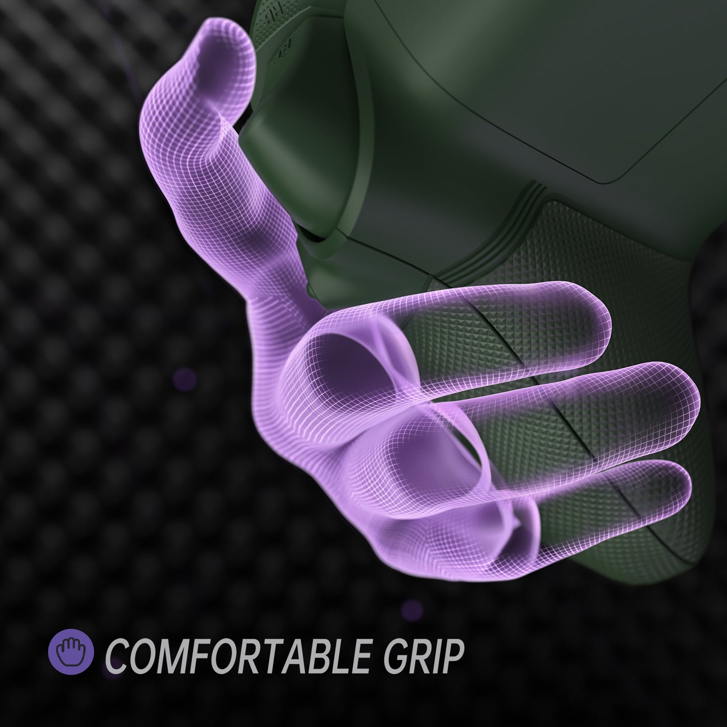 eXtremeRate ASR Version Performance Redesigned Full Set Shell Buttons with Ergonomic Trigger Stop Rubberized Grip for Xbox Series X/S Controller & Xbox Core Controller - Diamond Textured Deep Pine Green