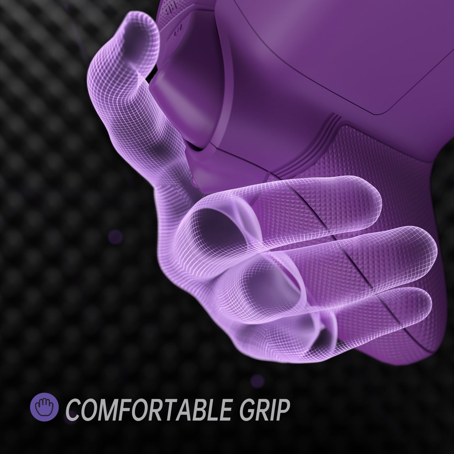 eXtremeRate ASR Version Performance Redesigned Full Set Shell Buttons with Ergonomic Trigger Stop Rubberized Grip for Xbox Series X/S Controller & Xbox Core Controller - Diamond Textured Mist Purple