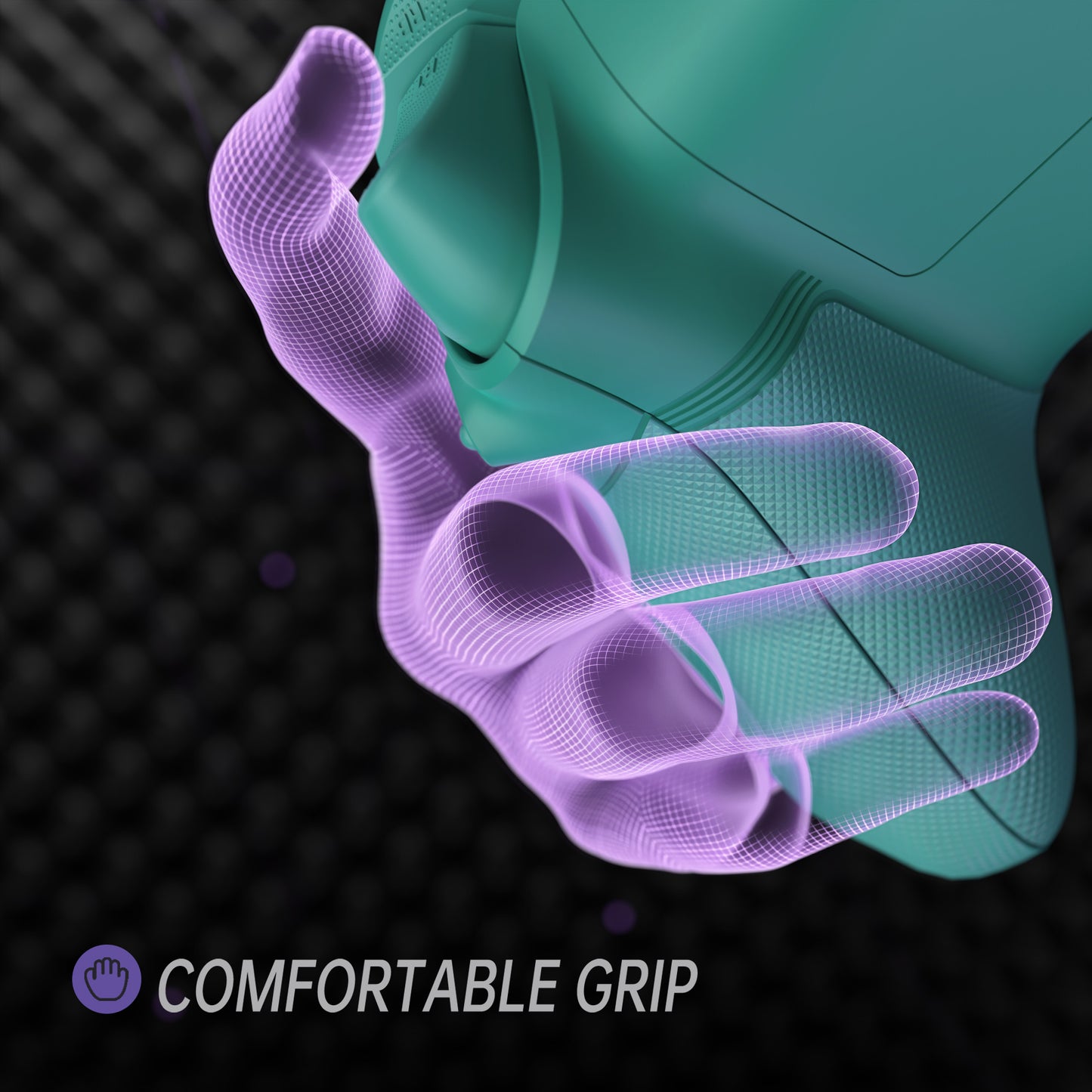 eXtremeRate ASR Version Performance Redesigned Full Set Shell Buttons with Ergonomic Trigger Stop Rubberized Grip for Xbox Series X/S Controller & Xbox Core Controller - Diamond Textured Teal Green