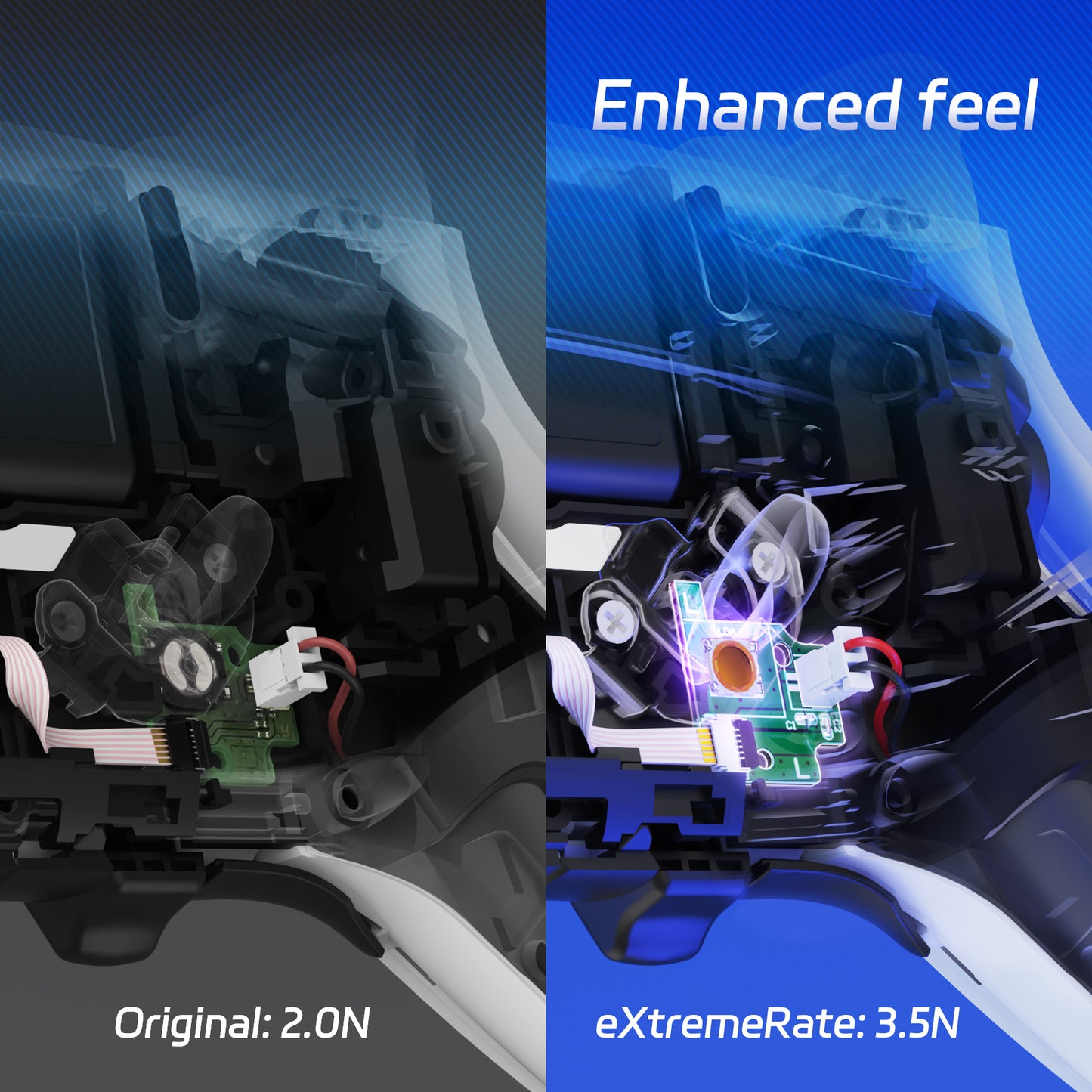 eXtremeRate Back Paddles Replacement Switch Board Kit for PS5 Edge Controller, Custom Redesigned LB RB Buttons Enhancement Repair Parts - Without Back Buttons