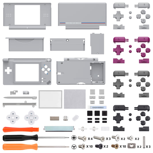 eXtremeRate Replacement Full Housing Shell & Buttons with Screen Lens for Nintendo DS Lite NDSL - Classic 1989 GB DMG-01