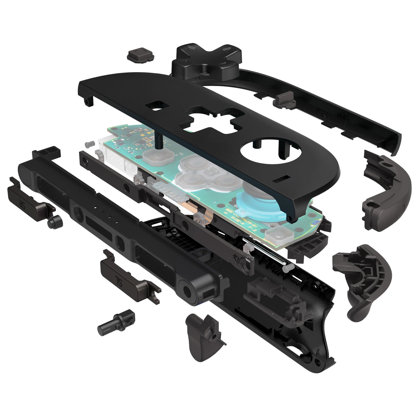 eXtremeRate D-Pad Version Replacement Full Set Shell Case with Buttons for Joycon 2 of Nintendo Switch 2 - Deluxe Version - Black