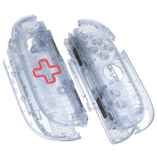 eXtremeRate D-Pad Version Replacement Full Set Shell Case with Buttons for Joycon 2 of Nintendo Switch 2 - Deluxe Version - Clear Glacier Blue