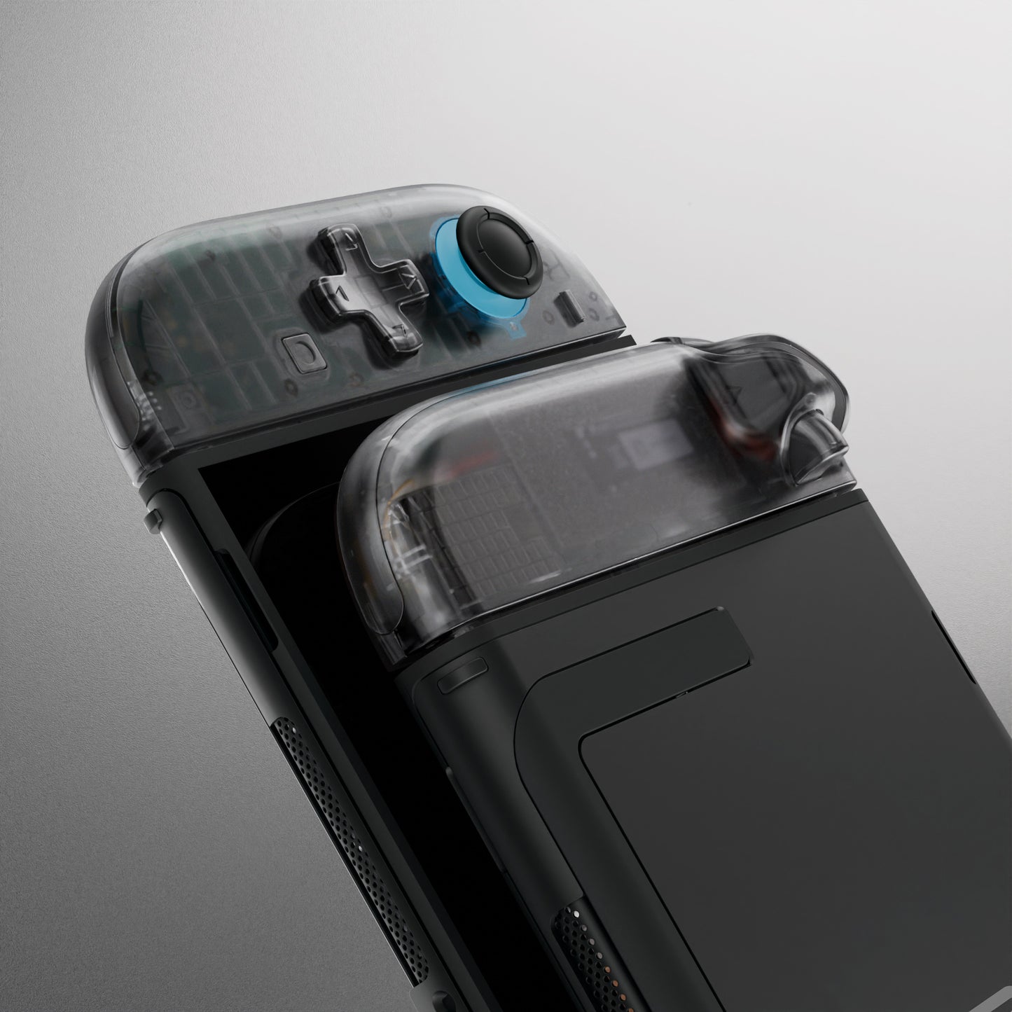 eXtremeRate D-Pad Version Replacement Full Set Shell Case with Buttons for Joycon 2 of Nintendo Switch 2 - Deluxe Version - Clear Slate Black