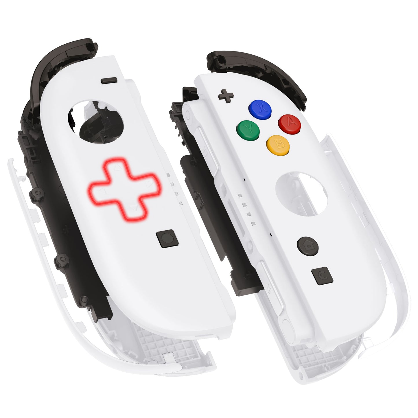 eXtremeRate D-Pad Version Replacement Full Set Shell Case with Buttons for Joycon 2 of Nintendo Switch 2 - Deluxe Version - White