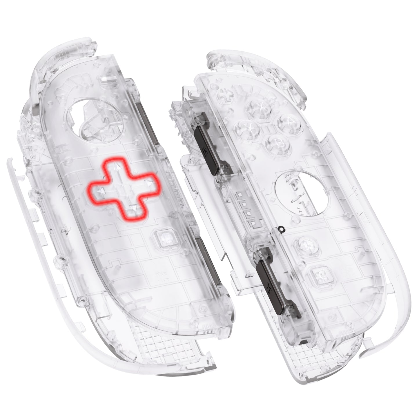 eXtremeRate D-Pad Version Replacement Full Set Shell Case with Buttons for Joycon 2 of Nintendo Switch 2 - Deluxe Version - Clear
