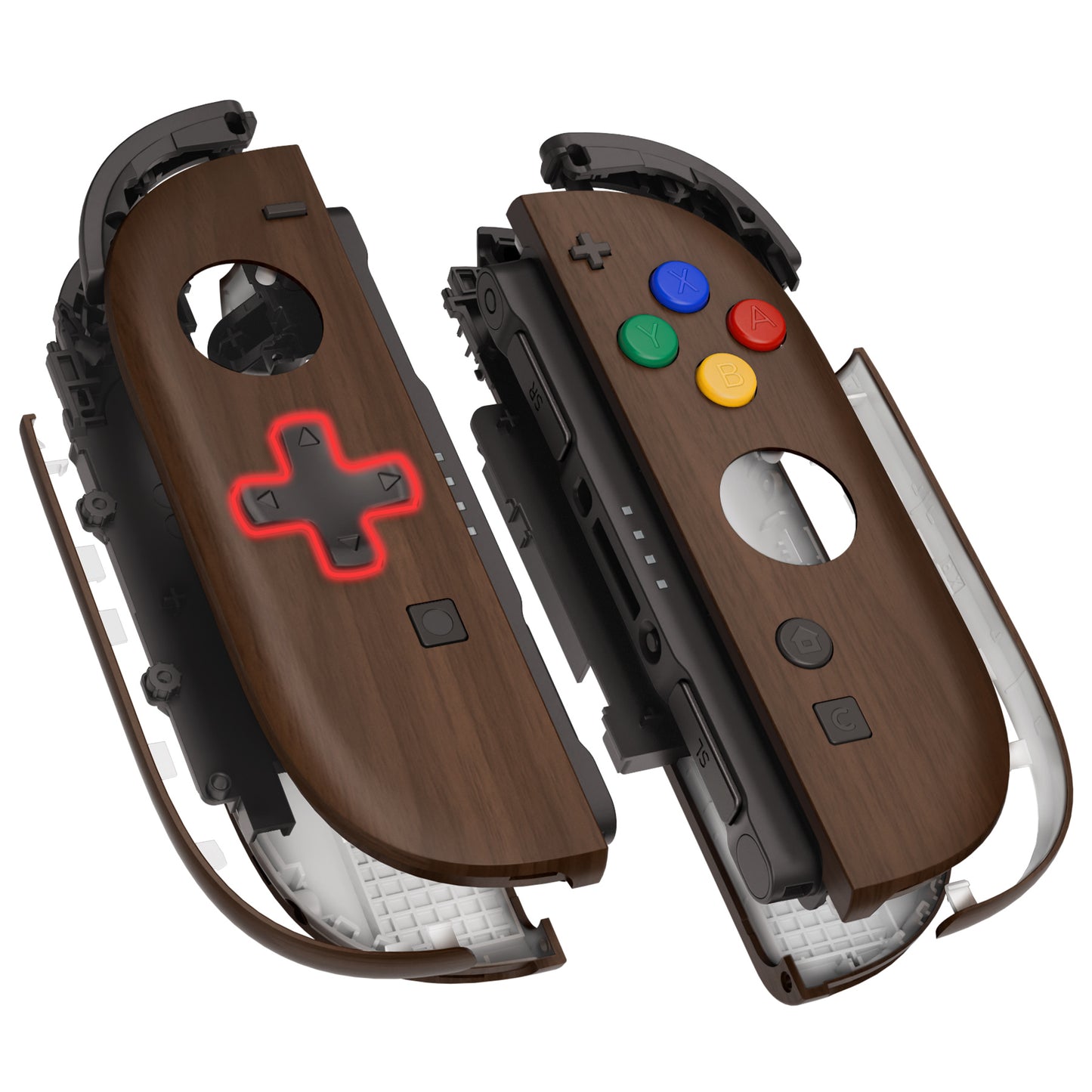 eXtremeRate D-Pad Version Replacement Full Set Shell Case with Buttons for Joycon 2 of Nintendo Switch 2 - Deluxe Version - Wood Grain