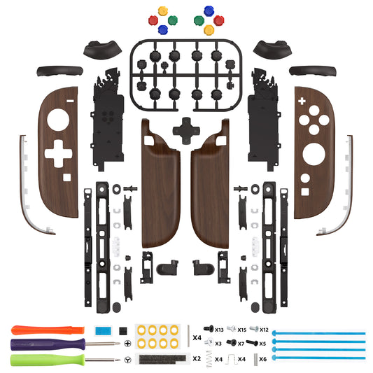 eXtremeRate D-Pad Version Replacement Full Set Shell Case with Buttons for Joycon 2 of Nintendo Switch 2 - Deluxe Version - Wood Grain