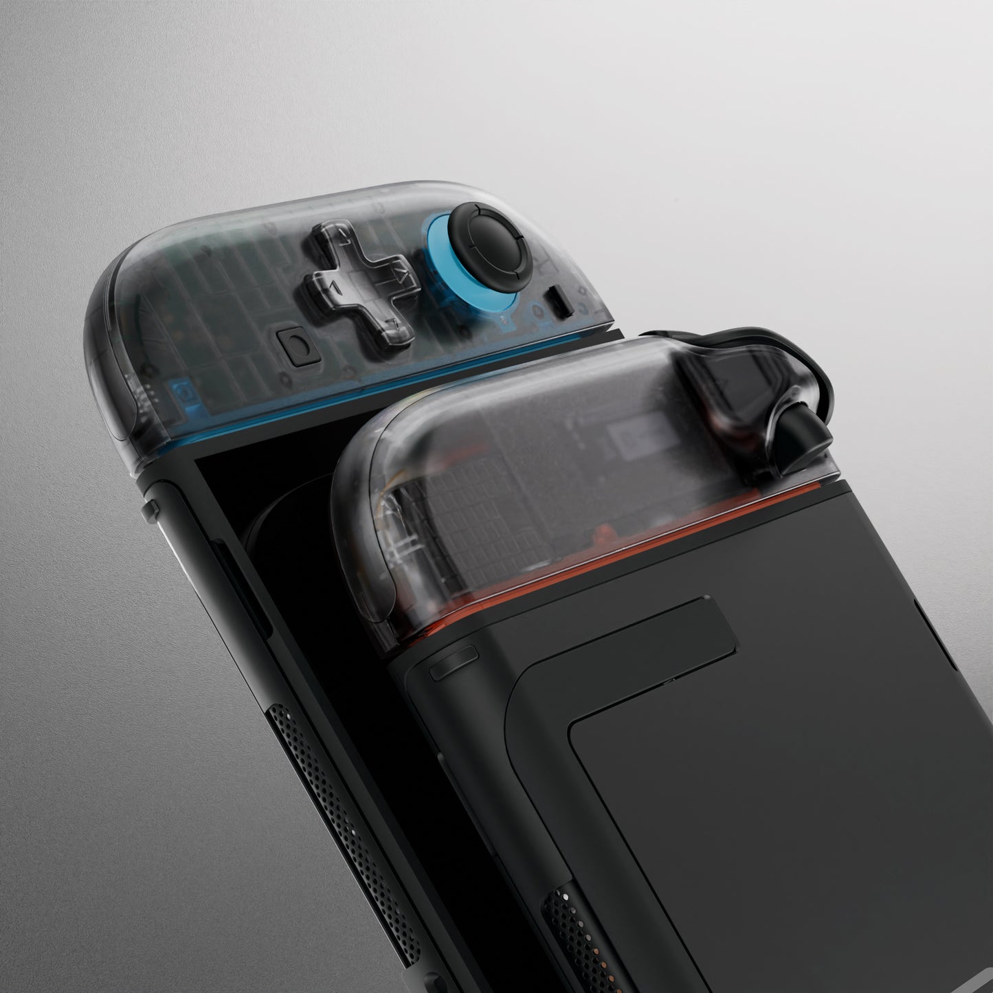 eXtremeRate D-Pad Version Replacement Full Set Shell Case with Buttons for Joycon 2 of Nintendo Switch 2 - Essence Version - Clear Slate Black