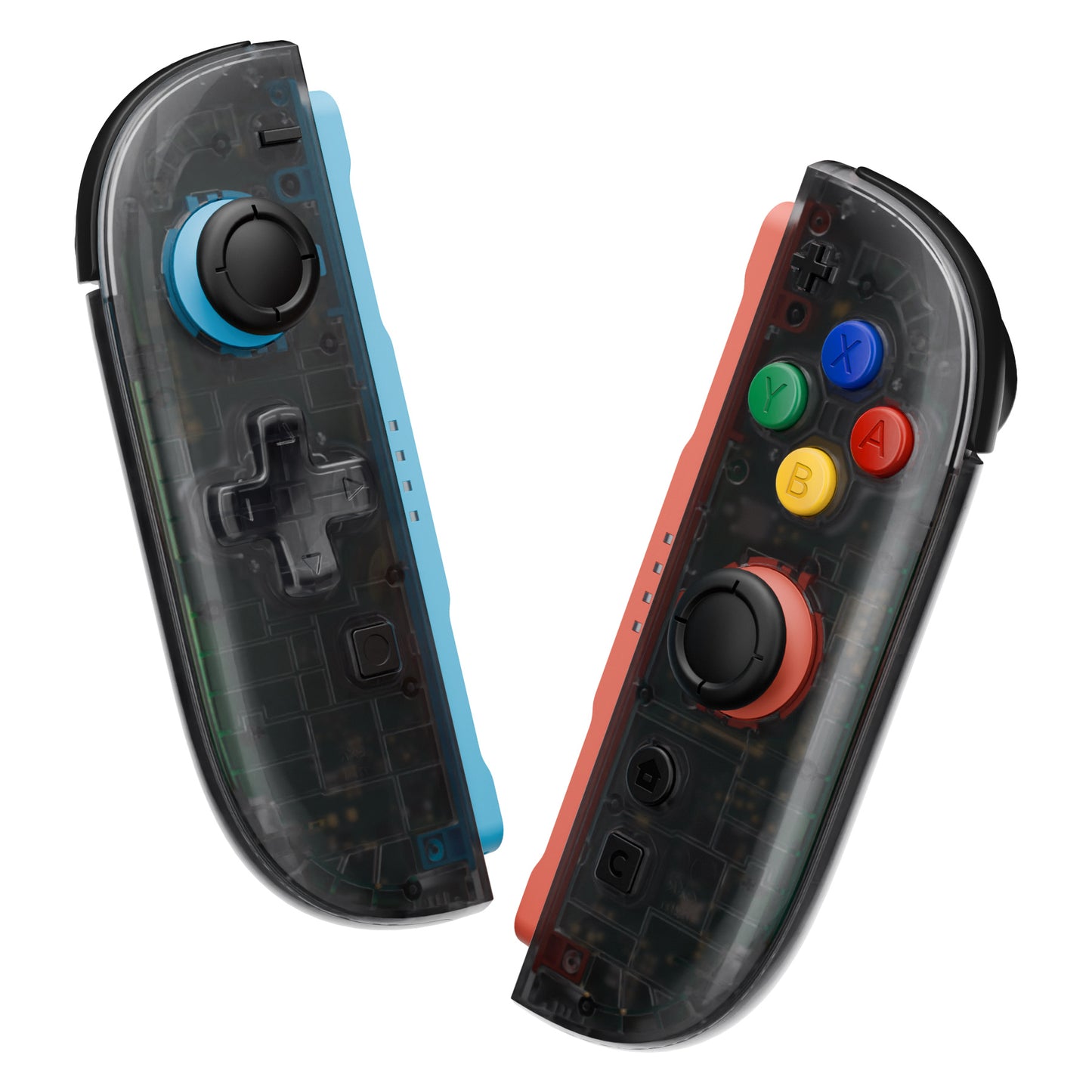 eXtremeRate D-Pad Version Replacement Full Set Shell Case with Buttons for Joycon 2 of Nintendo Switch 2 - Essence Version - Clear Slate Black