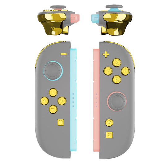 eXtremeRate DIY Replacement Full Set Buttons for Nintendo Switch 2 - Chrome Gold