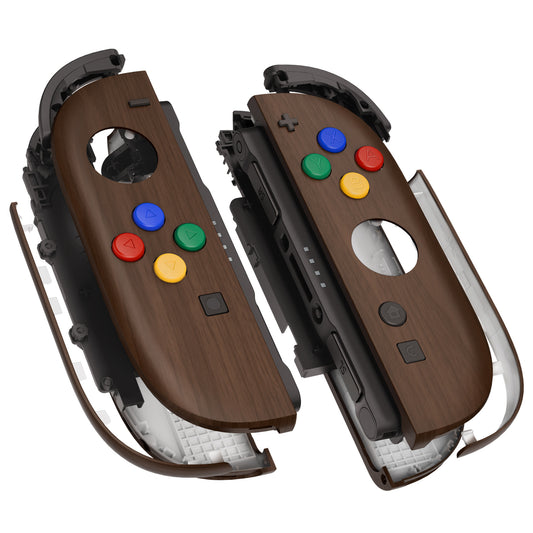 eXtremeRate DIY Replacement Full Set Shell Case with Buttons for Joycon 2 of Nintendo Switch 2 - Deluxe Version - Wood Grain