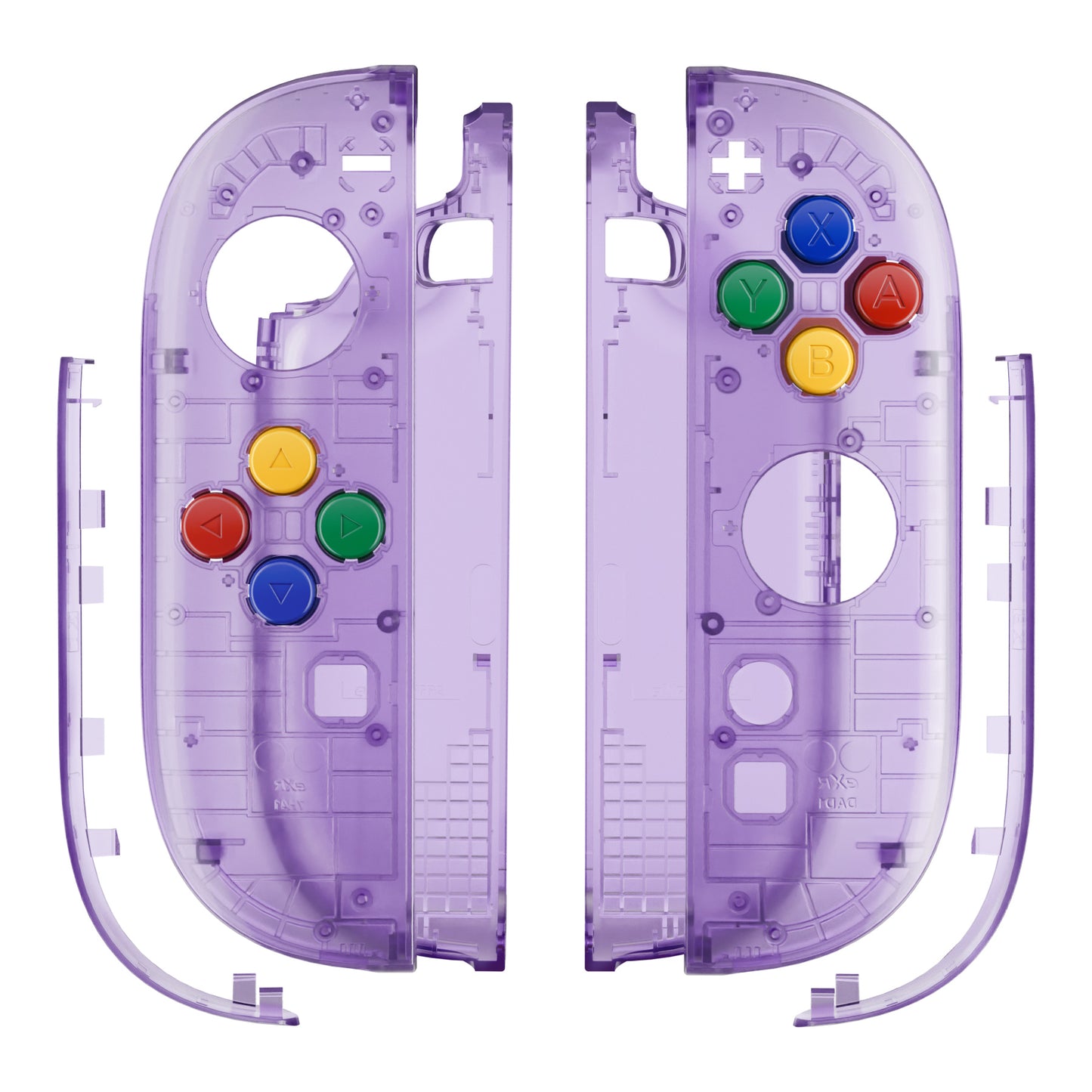 eXtremeRate DIY Replacement Full Set Shell Case with Buttons for Joycon 2 of Nintendo Switch 2 - Essence Version - Clear Atomic Purple