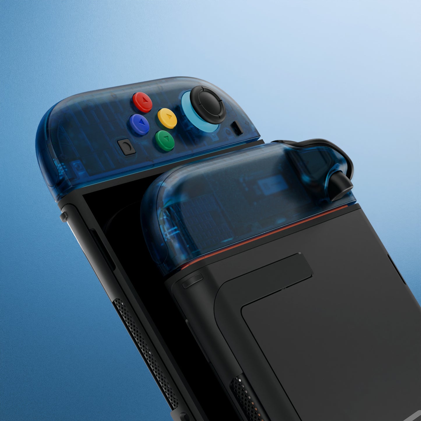 eXtremeRate DIY Replacement Full Set Shell Case with Buttons for Joycon 2 of Nintendo Switch 2 - Essence Version - Clear Blue