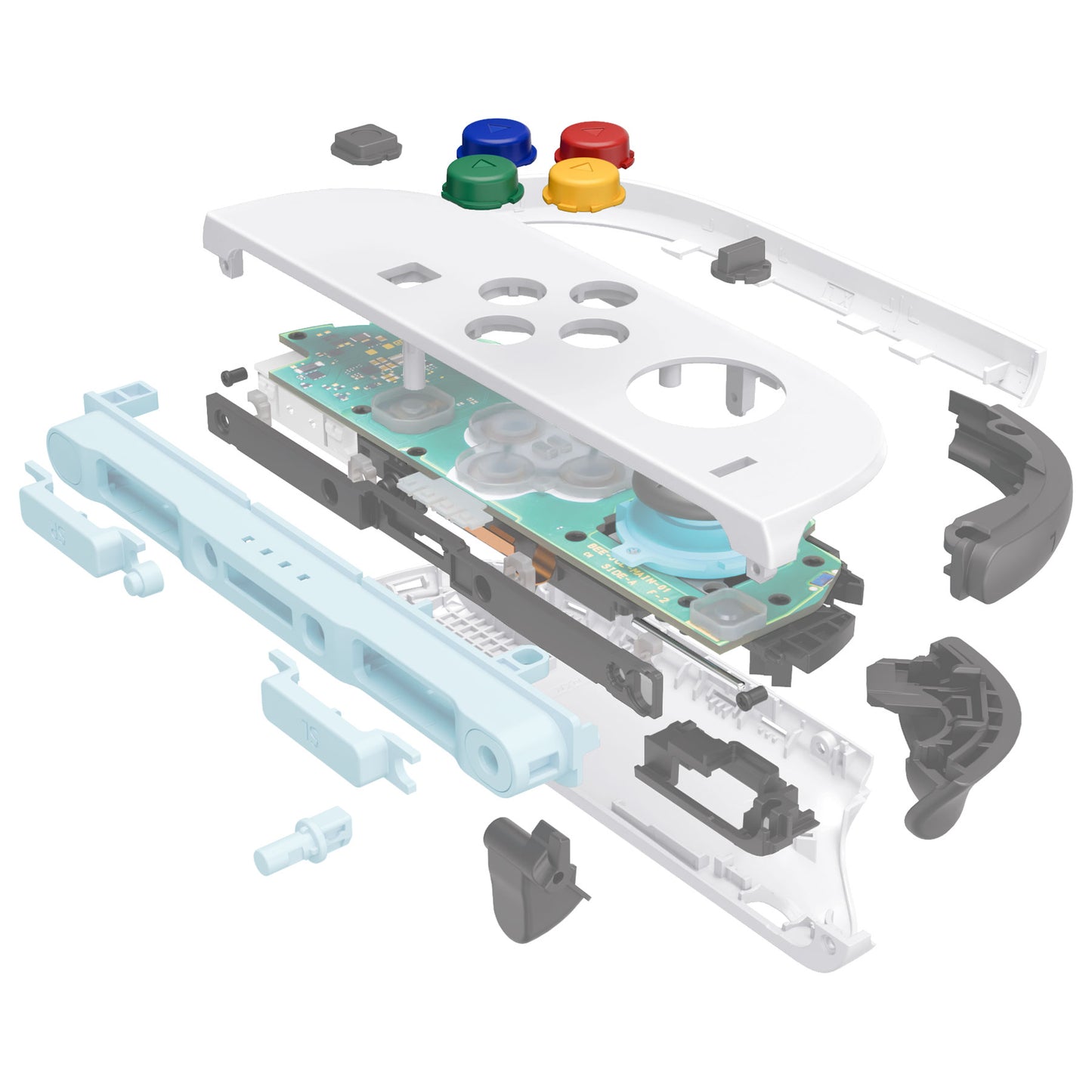 eXtremeRate DIY Replacement Full Set Shell Case with Buttons for Joycon 2 of Nintendo Switch 2 - Essence Version - White