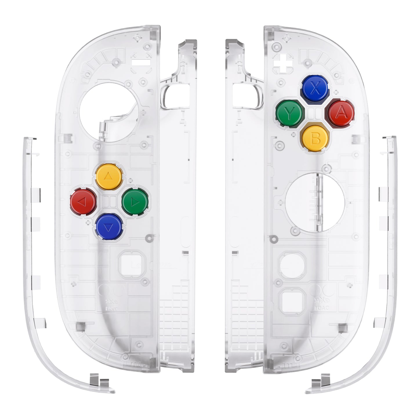 eXtremeRate DIY Replacement Full Set Shell Case with Buttons for Joycon 2 of Nintendo Switch 2 - Essence Version - Clear