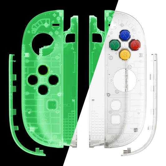 eXtremeRate DIY Replacement Full Set Shell Case with Buttons for Joycon 2 of Nintendo Switch 2 - Essence Version - Glow in Dark - Green